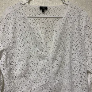 TALBOTS Woman White Eyelet Blouse thumbnail 2
