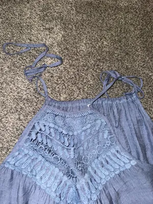Blue Lace Tiered Maxi Dress thumbnail 4