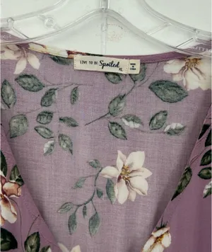 Live to be Spoiled Purple floral maxi dress Size XL thumbnail 6