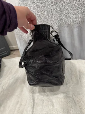 Coach Alex Signature Black Patent Leather Double Handle thumbnail 7