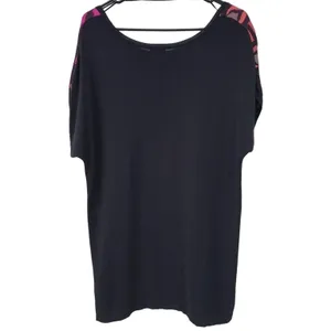 Worthington Womens Top Size L Pink Black Geometric Knit Short Sleeve‎ thumbnail 2