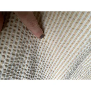 Level Eight Cotton Seersucker Romper Jumpsuit Striped Coastal Minimal Neutral‎ M thumbnail 8