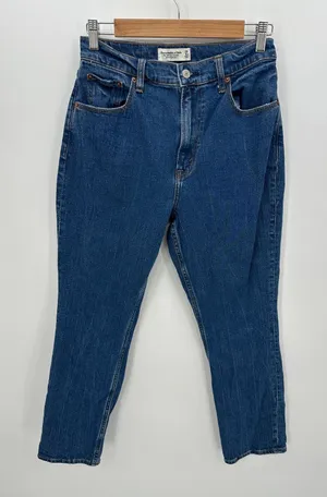 Abercrombie The 90s Slim Straight Ultra High Rise Denim Jeans Women 28/6 Curve‎ thumbnail 1