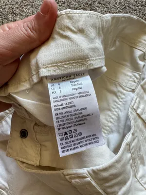 American Eagle lightweight Wide Leg Cargo Pants in White thumbnail 5