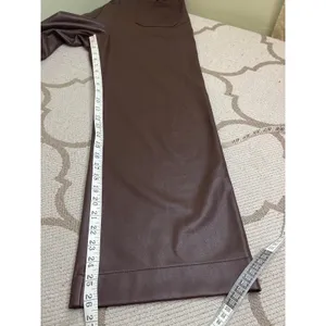 Maeve Anthropologie Colette Faux Leather Wide Leg Pants Dark Brown Size 28 thumbnail 5
