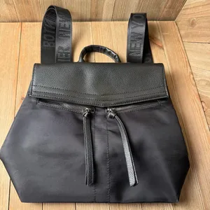 NWT‎ Botkier Trigger Small Black Nylon Faux Leather Backpack Wide Straps Pockets thumbnail 1