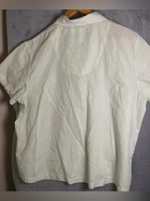 Light Green Embroidered Cotton Button-Up Top‎ Cottage Fairy Whimsy lace size M thumbnail 6