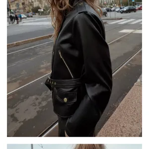 Nwt Zara Black Faux Leather Belted Jacket / Shirt S thumbnail 4
