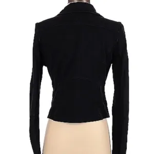 Anthropologie Marrakech black moto motorcycle side zip and snap closure jacket M thumbnail 2