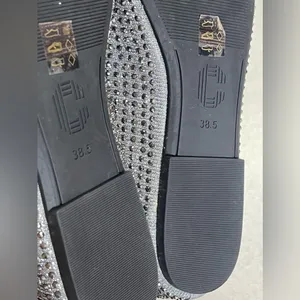 CARVELA Women's Shine Gem-Detail Slip-On Flats Grey & Silver Size 8.5 thumbnail 13