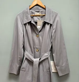 EVERLANE The Gathered Drape Trench Coat in Grey Small thumbnail 5