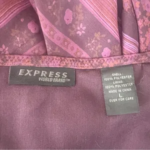 Vintage Express Burgundy Purple Boho Floral Bandana Skirt Size Large thumbnail 5
