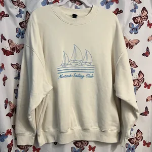 Wild Fable Montauk sailing club cream crewneck sweatshirt thumbnail 1