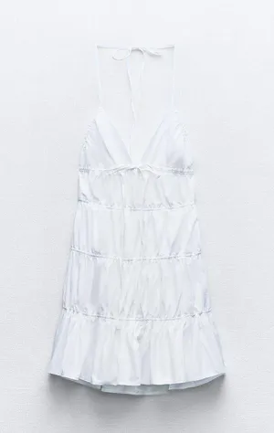 ZARA Tiered Mini Dress thumbnail 1