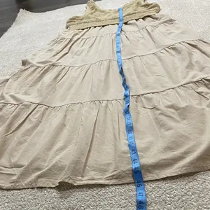 Versona Cream Tiered Midi Skirt Size S 100% Cottow thumbnail 10
