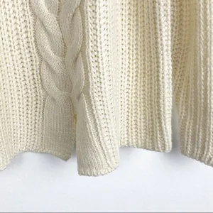 POOF New York Ivory Knit Mock Neck Long Sleeves Sweater Size Large Neutral Cozy thumbnail 6