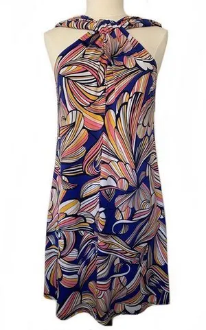 Trina Turk mini dress sz M multi color print sleeveless thumbnail 1