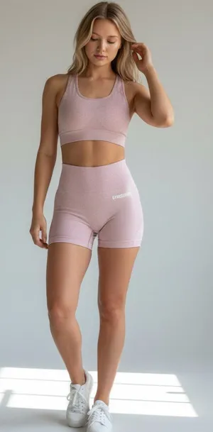 Gymshark Seamless Shorts Size S Light Pink High Waist Athletic Gym Booty Shorts thumbnail 1