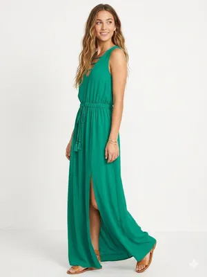 JACK by BB Dakota Emerald Green Maxi Dress M Strappy Slit front thumbnail 17