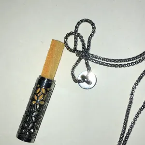 Silver Tone Cylinder Diffuser Pendant Necklace thumbnail 5