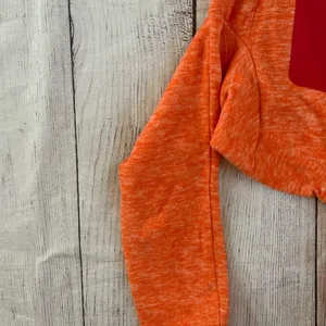 Little Donkey Andy size medium orange pink trim full zip hoodie jacket thumbnail 7