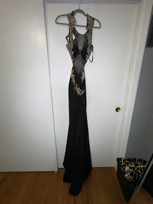 Black/ Gold Sequence Dress thumbnail 2