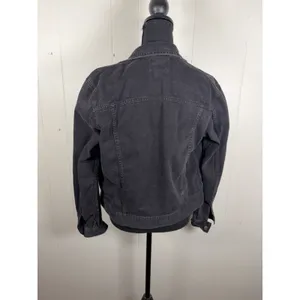 Women's Small American Eagle Black/Grey Denim‎ Jacket 100% Cotton thumbnail 2