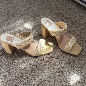 Dolce Vita Braided Raffia Heeled Sandals Size 7.5 thumbnail 3