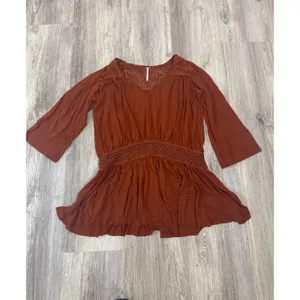 Free People Moonlight Romantic Tunic Rust Copper‎ Size Medium thumbnail 3
