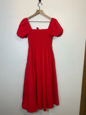 Astr The Label Bow Detail Smock Bodice Cotton Blend Dress thumbnail 6