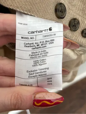 Carhartt Loose Fit Heavyweight Duck Shacket Plaid Oatmeal Size Small thumbnail 7