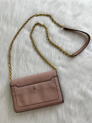Marc Jacobs Pink Leather Gold Chain Wallet Crossbody Bag thumbnail 1