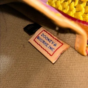 Vintage Y2K Pink Canvas Monogram and Leather Dooney & Bourke Crossbody Bag thumbnail 11