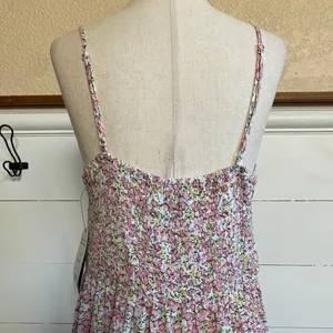 Scoop Ruffle Hem Sleeveless Midi Dress Multi Dainty Floral cottage M 8-10‎ NWT thumbnail 9