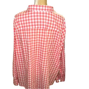 Sonoma red and white plaid button up shirt thumbnail 4