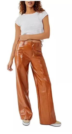 Free People We The Free Star Crossed Faux Leather Pants thumbnail 1
