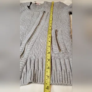 Victoria's Secret Gray Women's Knit Sweater with Asymmetrical Zipper up thumbnail 5