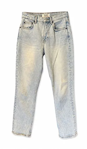 Reformation Julia Crop High Cigarette Jean Powell Wash Size 25 Rigid Denim LY741 thumbnail 1
