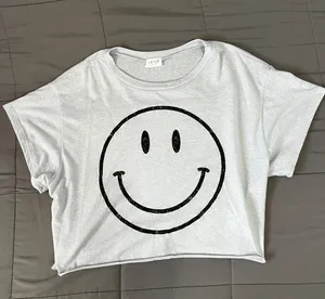 Boutique Smiley Face Shirt Gray Size M thumbnail 1