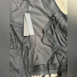 NWT house of Harlow‎ Black Lace Trim Vest and Shorts Set size xs thumbnail 9