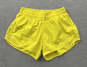 Lululemon Hotty Hot Shorts Low Rise 4" Sonic Yellow Athletic Athleisure Women 6 thumbnail 1
