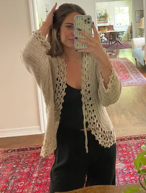 Chicos knit tan Cardigan  thumbnail 4