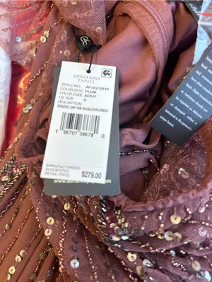 NWT Adrianna Papell Beaded Off Shoulder Midi Dress – Plum – 6 thumbnail 8