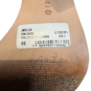 Schutz Shoes Womens Size 8 Beige Vinyl Ariellen Wedge Slide‎ Sandals Rhinestone thumbnail 10