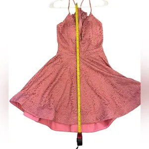 TRAC Pink Lace Halter Mini Dress Size M NWT thumbnail 8