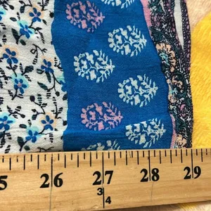 American Eagle large boho wide leg drawstring pants paisley striped blue pink thumbnail 10