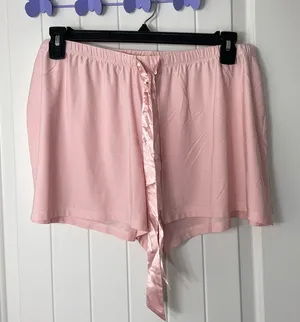 Gilligan & O’Malley women’s light pink satin drawstring soft pajama‎ shorts XXL thumbnail 1