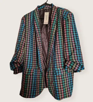 Boohoo Plus Size Houndstooth Blazer thumbnail 3