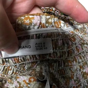Faithfull The Brand Es‎ Saada Floral Smocked Dress Brown Pink Size 2 thumbnail 13
