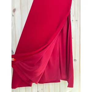 NWT Lulus Perfectly Demure Red Backless Column Maxi Dress Holiday Wedding Size S thumbnail 5